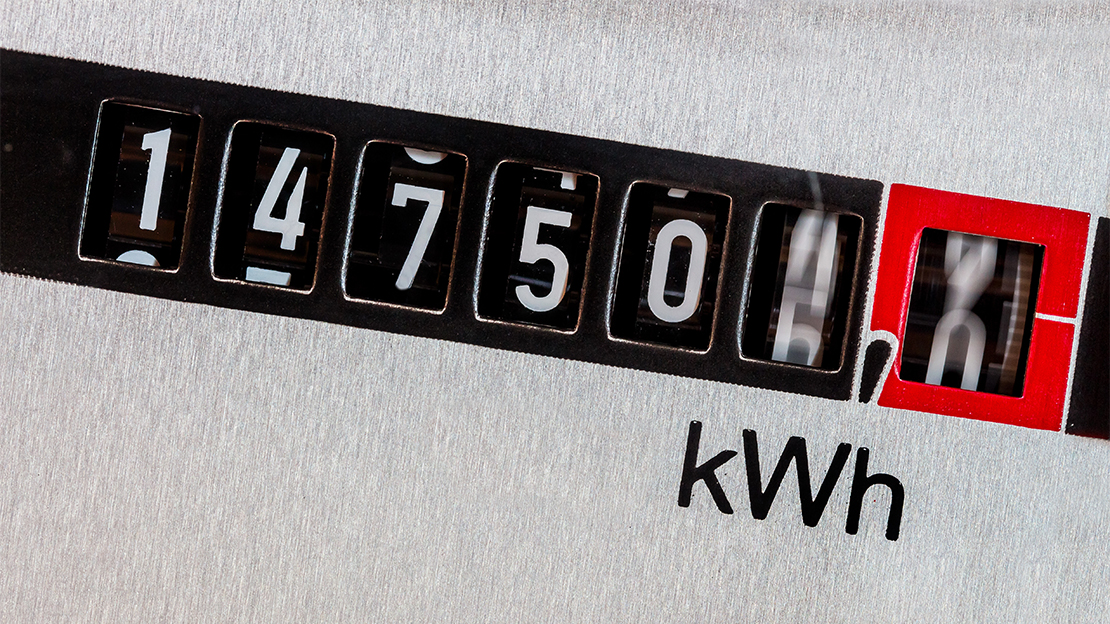 Kilowatt-timme-mätare.