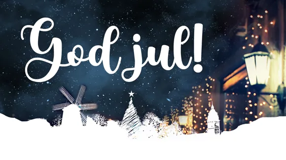 Silhuett av Strängnäs i julig tappning