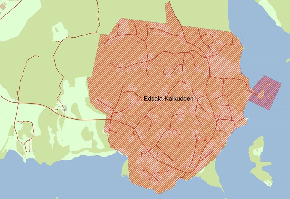 Karta över Edsala-Kalkudden