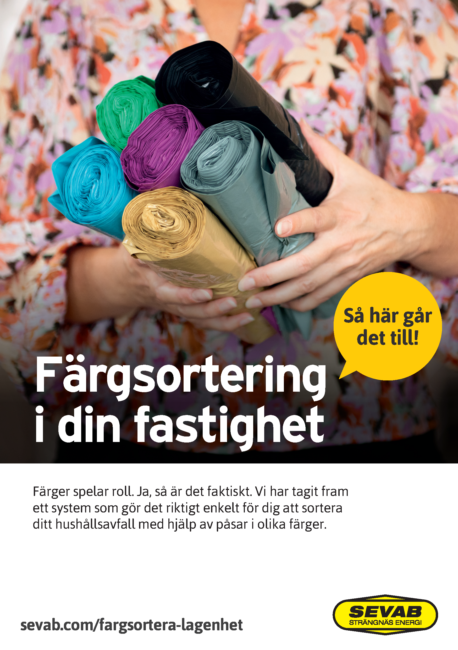 Bild som visar framsidan på folder om färgsortering i flerfamiljshus